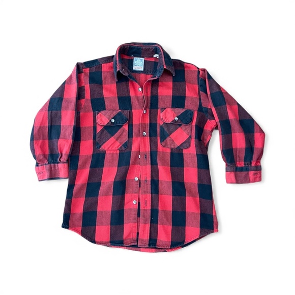 Vintage Outdoor Exchange Medium Buffalo Plaid Flannel Women's Shirt Size Medium - Picture 1 of 8